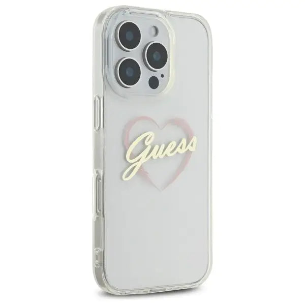 Guess IML Heart Case for iPhone 16 Pro Max - Transparent - Cell phone cases and covers<<<HurtelXML