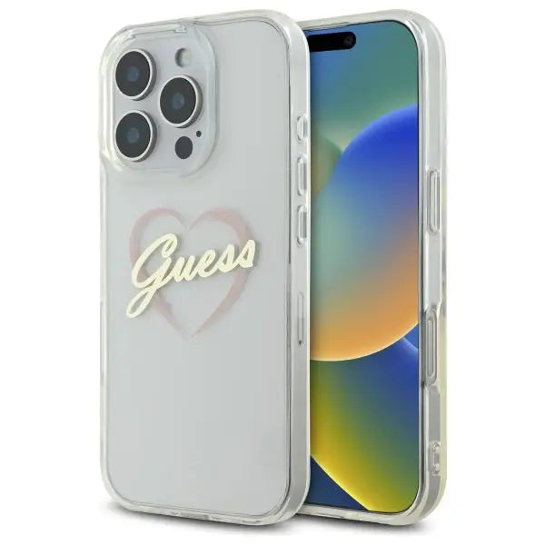 Guess IML Heart Case for iPhone 16 Pro Max - Transparent - Cell phone cases and covers<<<HurtelXML