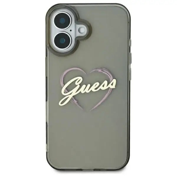 Guess IML Heart iPhone 16 Case - Black - Cell phone cases and covers<<<HurtelXML
