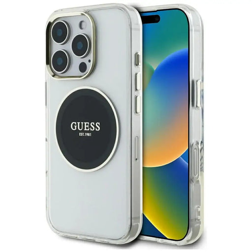 Guess IML Metal Colored Circle Classic Logo MagSafe case for iPhone 16 Pro - black - Cell phone cases