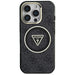 Guess IML Metal Glitter 4G Circle Triangle MagSafe Case for iPhone 16 Pro - Black - Cell phone cases