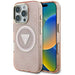 Guess IML Metal Glitter 4G Circle Triangle MagSafe Case for iPhone 16 Pro Max - Pink - Cell phone cases