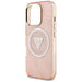 Guess IML Metal Glitter 4G Circle Triangle MagSafe Case for iPhone 16 Pro - Pink - Cell phone cases
