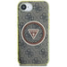 Guess IML Metal Glitter 4G Circle Triangle MagSafe case for iPhone 16e - brown - Cell phone cases and covers<<<HurtelXML