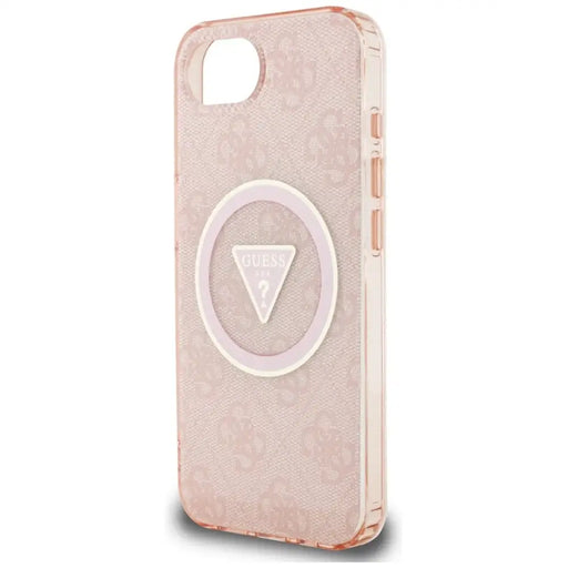 Guess IML Metal Glitter 4G Circle Triangle MagSafe case for iPhone 16e - pink - Cell phone cases and covers<<<HurtelXML