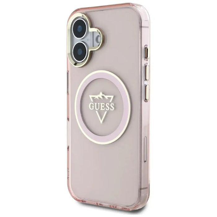 Guess IML Metal Mountain Logo MagSafe iPhone 16 Case - Pink - Cell phone cases and covers<<<HurtelXML