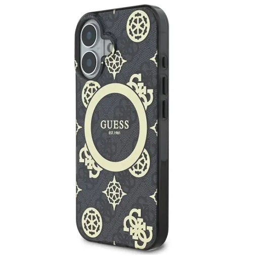 Guess IML Peony On 4G Background MagSafe case for iPhone 16 - black - Cell phone cases and covers<<<HurtelXML