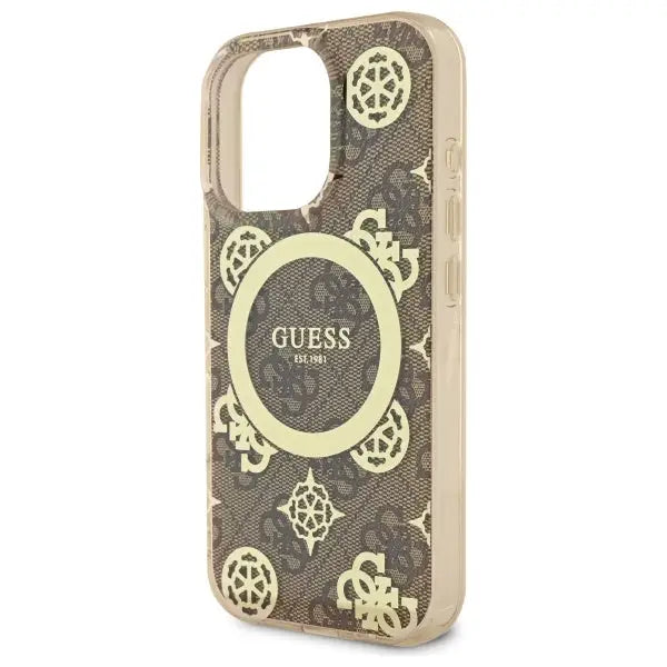 Guess IML Peony On 4G Background MagSafe Case for iPhone 16 Pro - Brown - Cell phone cases and covers<<<HurtelXML