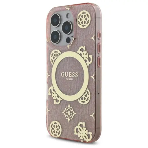 Guess IML Peony On 4G Background MagSafe Case for iPhone 16 Pro Max - Pink - Cell phone cases and covers<<<HurtelXML