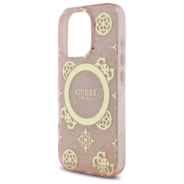 Guess IML Peony On 4G Background MagSafe Case for iPhone 16 Pro - Pink - Cell phone cases and covers<<<HurtelXML