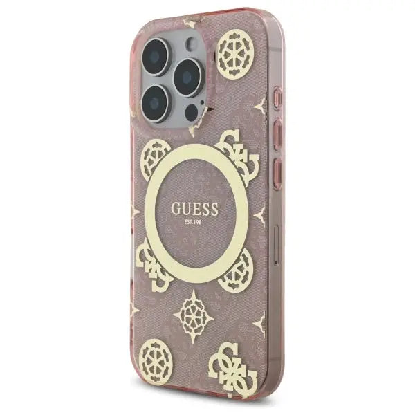 Guess IML Peony On 4G Background MagSafe Case for iPhone 16 Pro - Pink - Cell phone cases and covers<<<HurtelXML