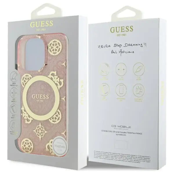 Guess IML Peony On 4G Background MagSafe Case for iPhone 16 Pro - Pink - Cell phone cases and covers<<<HurtelXML