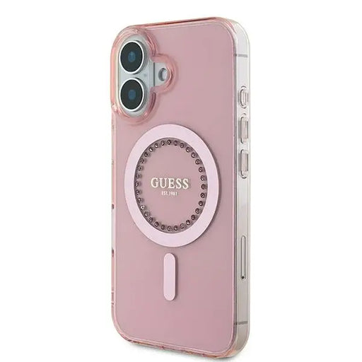 Guess IML Rhinestones MagSafe iPhone 16 Case - Pink - Cell phone cases and covers<<<HurtelXML