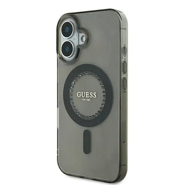 Guess IML Rhinestones MagSafe iPhone 16 Plus Case - Black - Cell phone cases and covers<<<HurtelXML