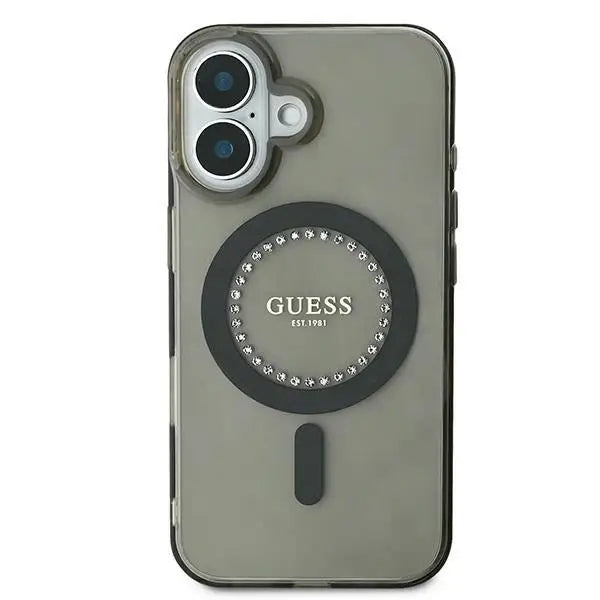 Guess IML Rhinestones MagSafe iPhone 16 Plus Case - Black - Cell phone cases and covers<<<HurtelXML