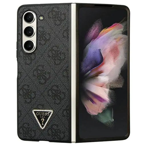Guess Leather 4G Diamond Triangle case for Samsung Galaxy Z Fold 5 - black - Cell phone cases and covers<<<HurtelXML