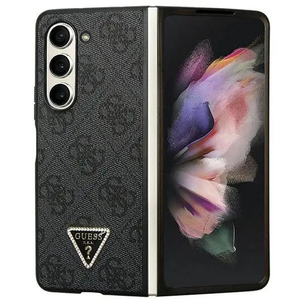 Guess Leather 4G Diamond Triangle case for Samsung Galaxy Z Fold 5 - black - Cell phone cases and covers<<<HurtelXML