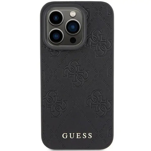 Guess Leather 4G Stamped case for iPhone 15 Pro - black - Cell phone cases and covers<<<HurtelXML