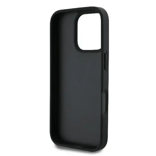 Guess Leather 4G Triangle Strass Case for iPhone 16 Pro - Black - Cell phone cases and covers<<<HurtelXML