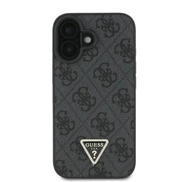 Guess Leather 4G Triangle Strass MagSafe Case for iPhone 16 Plus - Black - Cell phone cases and covers<<<HurtelXML