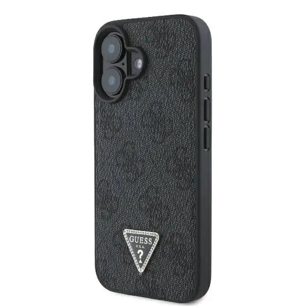 Guess Leather 4G Triangle Strass MagSafe Case for iPhone 16 Plus - Black - Cell phone cases and covers<<<HurtelXML