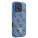 Guess Leather 4G Triangle Strass MagSafe Case for iPhone 16 Pro - Blue - Cell phone cases and covers<<<HurtelXML