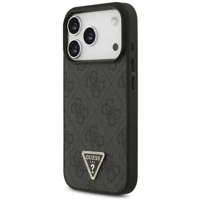 Guess Leather 4G Triangle Strass MagSafe Case for iPhone 17 Pro - Black - Cell phone cases and covers<<<HurtelXML