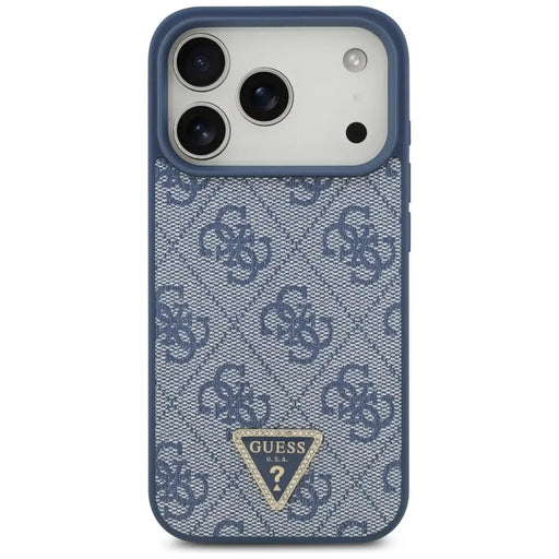 Guess Leather 4G Triangle Strass MagSafe Case for iPhone 17 Pro - Blue - Cell phone cases and covers<<<HurtelXML