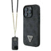 Guess Leather Metal Logo Strass Crossbody Case for iPhone 16 Pro - Black - Cell phone cases and covers<<<HurtelXML