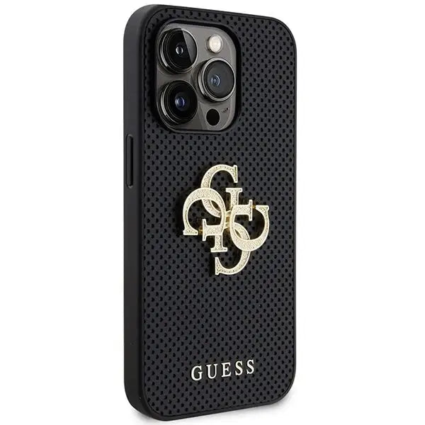 Guess Leather Perforated 4G Glitter Logo Case for iPhone 15 Pro - Black - Cell phone cases and covers<<<HurtelXML