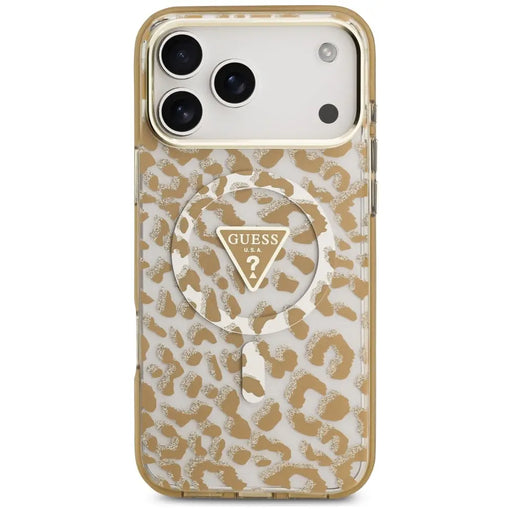 Guess Leopard Glitter MagSafe Case for iPhone 17 Pro Max - Brown - Cell phone cases and covers<<<HurtelXML