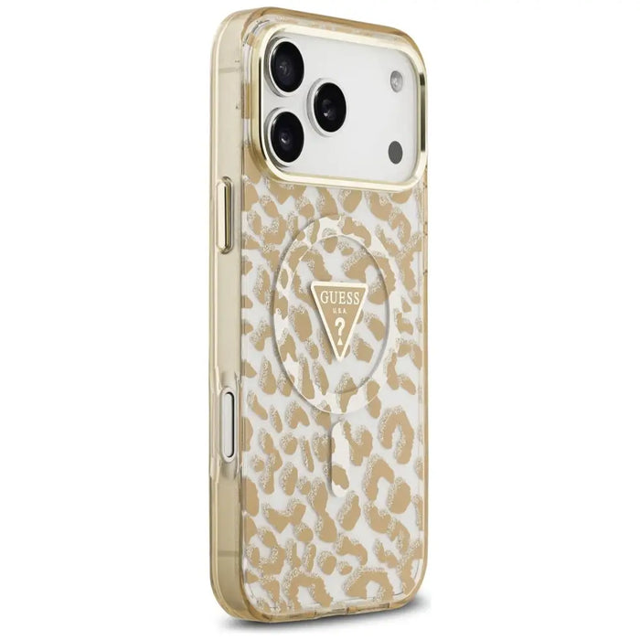 Guess Leopard Glitter MagSafe Case for iPhone 17 Pro Max - Brown - Cell phone cases and covers<<<HurtelXML