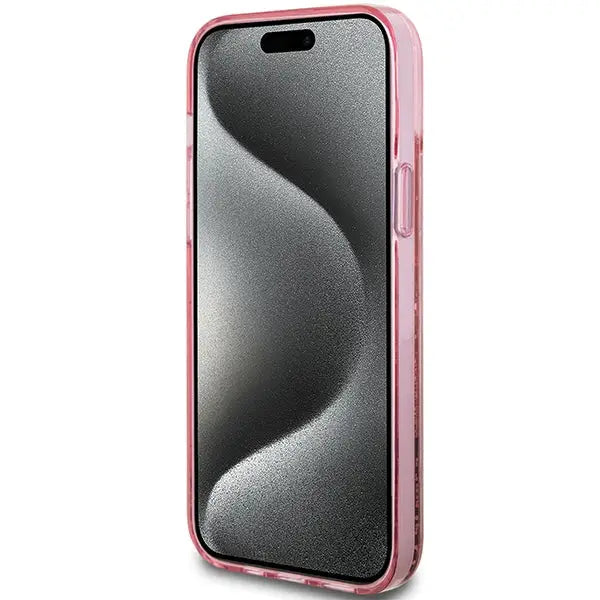 Guess Liquid Glitter Gold Stripes case for iPhone 15 Plus / 14 Plus - pink - Cell phone cases and covers<<<HurtelXML