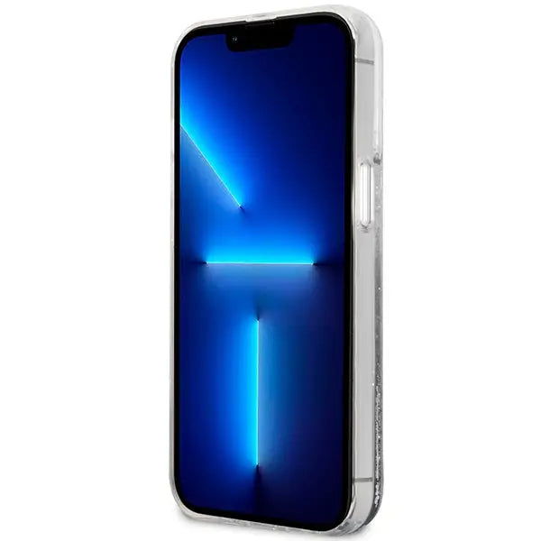 Guess Liquid Glitter Marble case for iPhone 14 - white - Cell phone cases and covers<<<HurtelXML