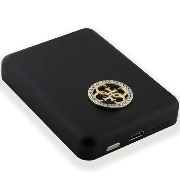 Guess MagSafe 4G Strassed Metal Logo induction power bank 15W 5000mAh - black - Powerbanks<<<HurtelXML