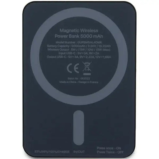 Guess MagSafe 4G Strassed Metal Logo induction power bank 15W 5000mAh - black - Powerbanks<<<HurtelXML