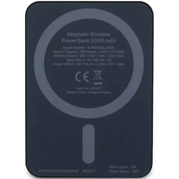 Guess MagSafe Metal Script Logo induction power bank 15W 5000mAh - black - Powerbanks<<<HurtelXML
