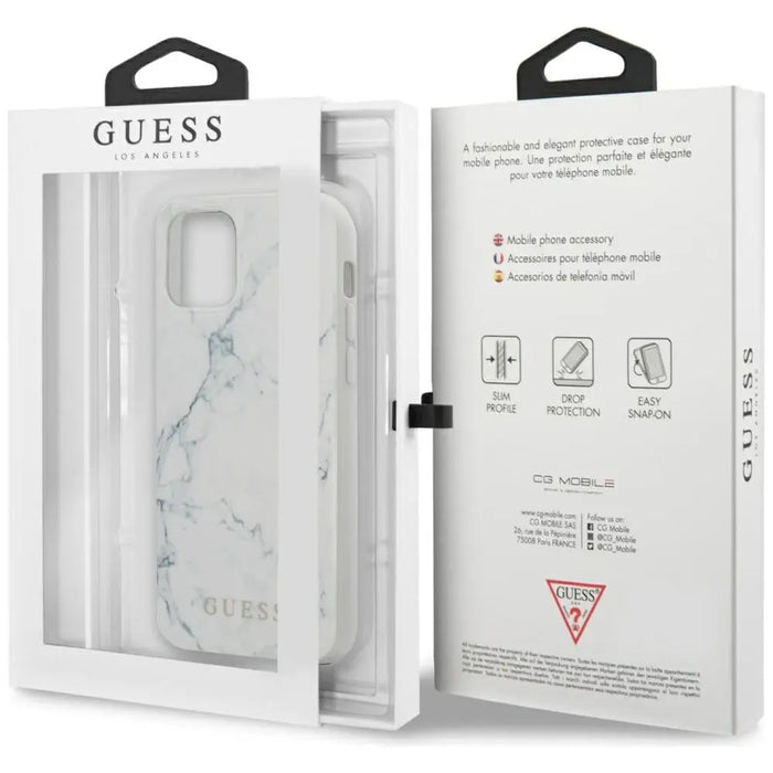 Guess Marble Case for iPhone 12 mini 5.4’’ - White - Cell phone cases and covers<<<HurtelXML