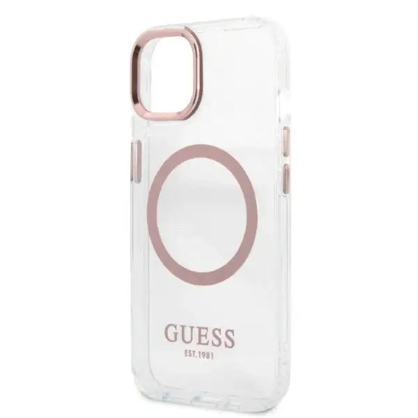 Guess Metal Outline MagSafe case for iPhone 13 - pink - Cell phone cases and covers<<<HurtelXML