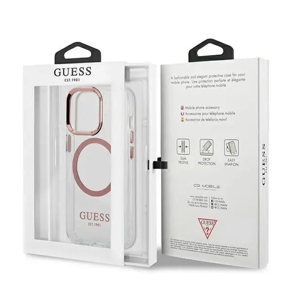 Guess Metal Outline MagSafe case for iPhone 13 Pro / iPhone 13 - pink - Cell phone cases and covers<<<HurtelXML
