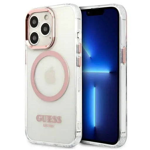 Guess Metal Outline MagSafe case for iPhone 13 Pro / iPhone 13 - pink - Cell phone cases and covers<<<HurtelXML