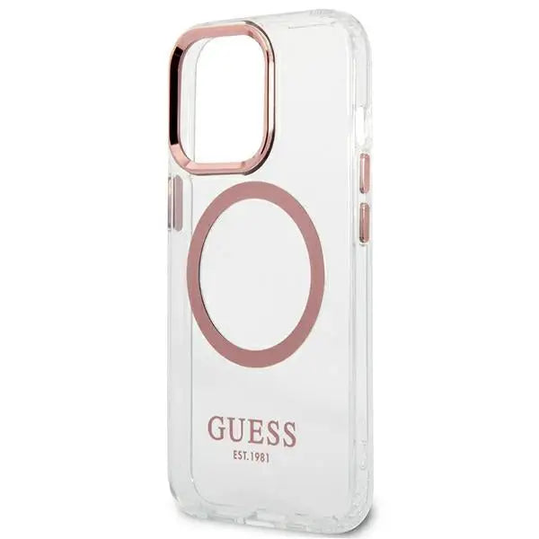 Guess Metal Outline MagSafe case for iPhone 13 Pro / iPhone 13 - pink - Cell phone cases and covers<<<HurtelXML