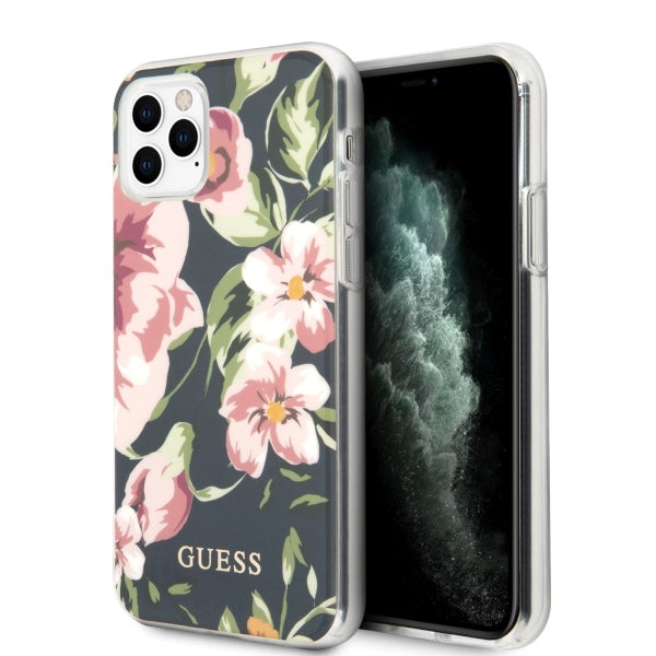 Guess N.3 Flower Collection Case for iPhone 11 Pro Max - Navy Blue - Cell phone cases and covers<<<HurtelXML