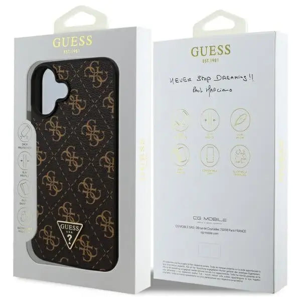 Guess New 4G Triangle Case for iPhone 16 6.1’’ - Black - Cell phone cases and covers<<<HurtelXML