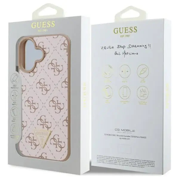 Guess New 4G Triangle Case for iPhone 16 Plus - White - Cell phone cases and covers<<<HurtelXML
