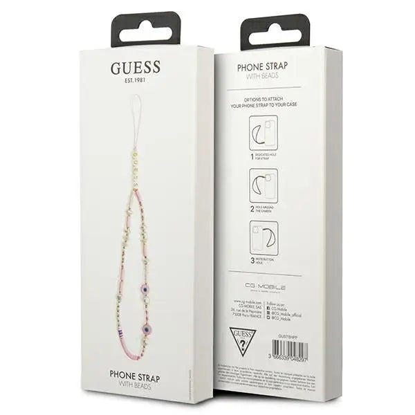 Guess pendant GUSTSHPP Phone Strap pink/pink Beads Shell - Other cell phone equipment<<<HurtelXML