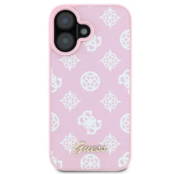 Guess Peony Script Logo MagSafe iPhone 16 Plus Case - Pink - Cell phone cases and covers<<<HurtelXML