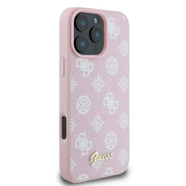 Guess Peony Script Logo MagSafe iPhone 16 Pro Case - Pink - Cell phone cases and covers<<<HurtelXML
