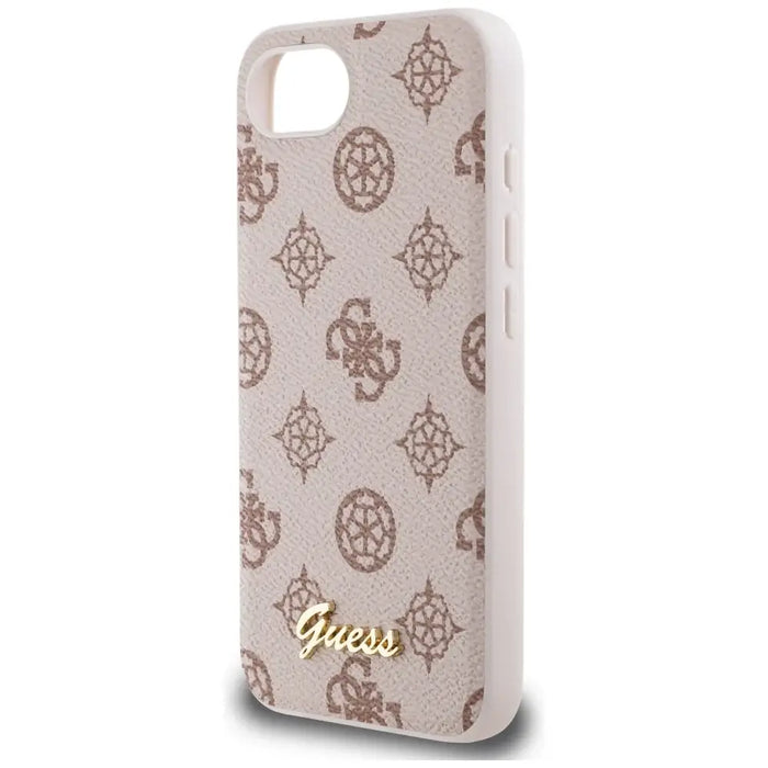 Guess Peony Script Logo MagSafe iPhone 16e Case - Brown - Cell phone cases and covers<<<HurtelXML