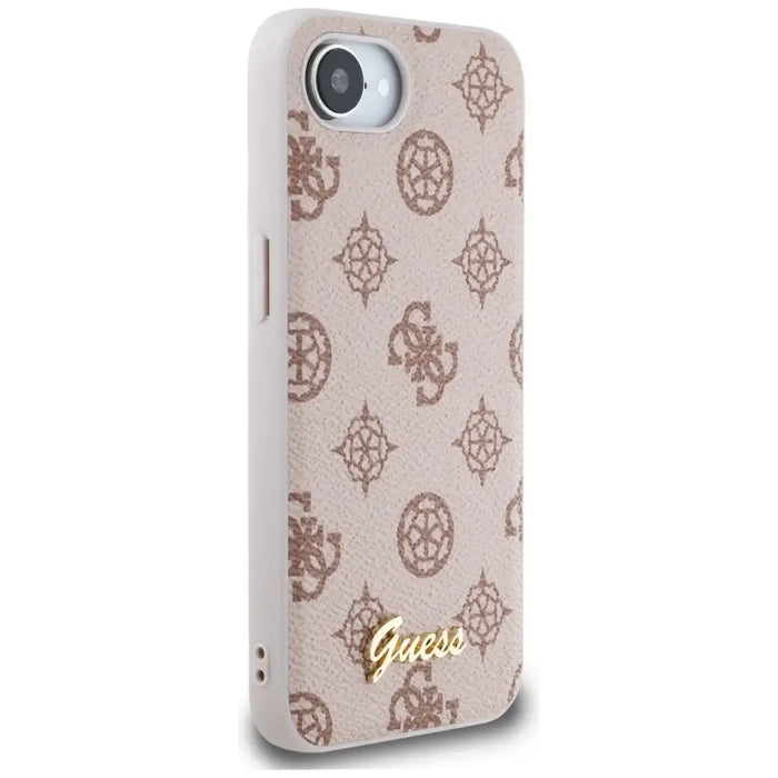 Guess Peony Script Logo MagSafe iPhone 16e Case - Brown - Cell phone cases and covers<<<HurtelXML